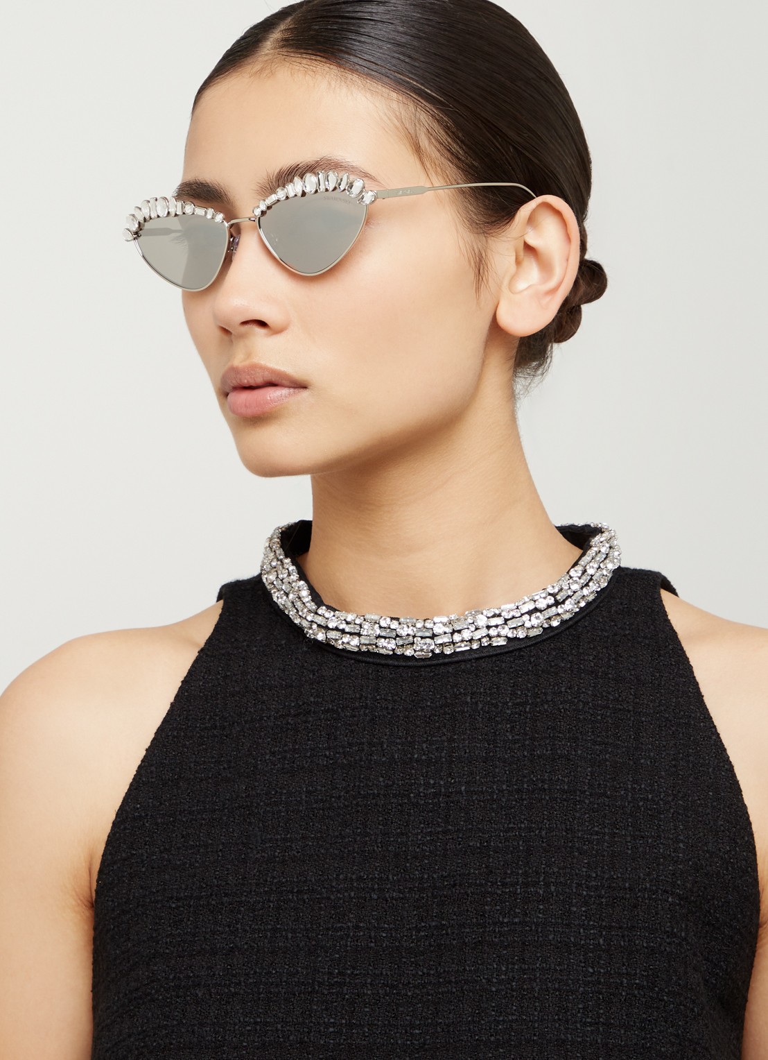 Swarovski Cat Eye zonnebril SK7009 - voorkant 5 zilver