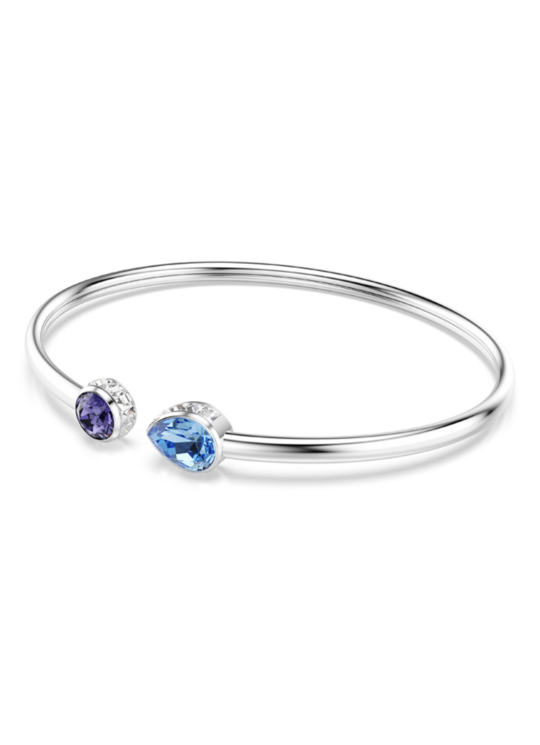 Swarovski Chroma bangle met kristal - detail zilver