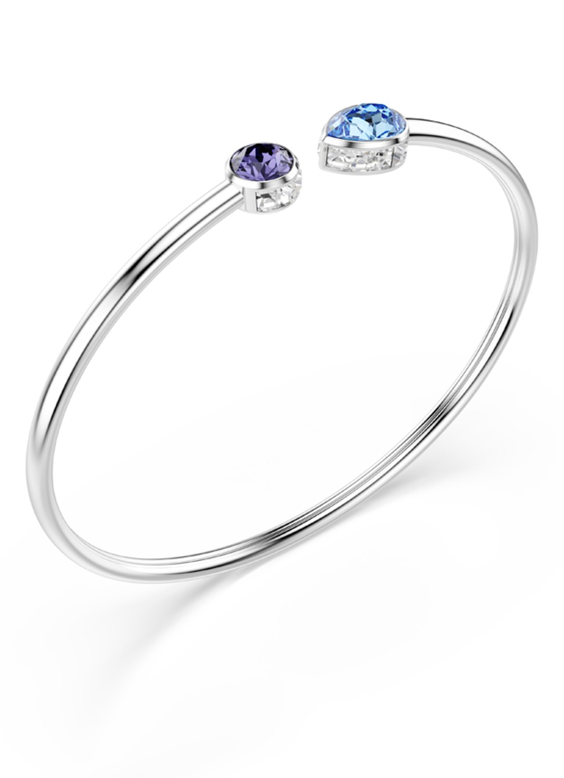 Swarovski Chroma bangle met kristal - detail 2 zilver