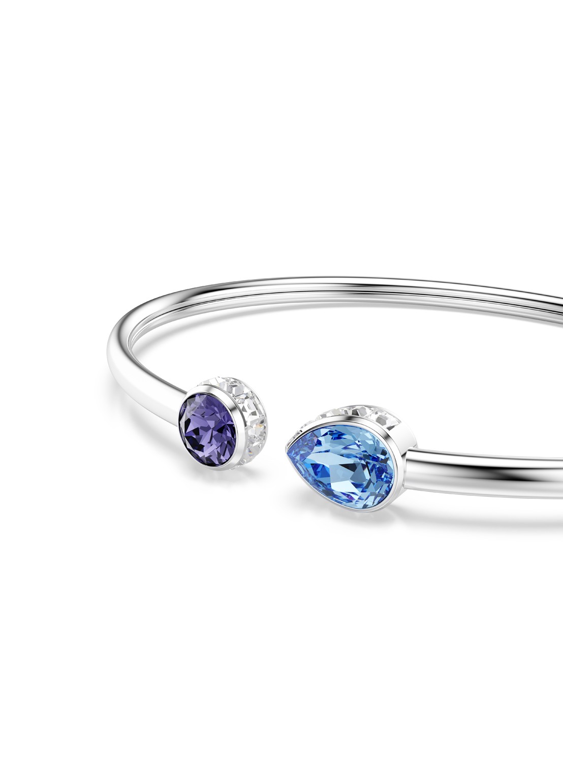 Swarovski Chroma bangle met kristal - detail 3 zilver