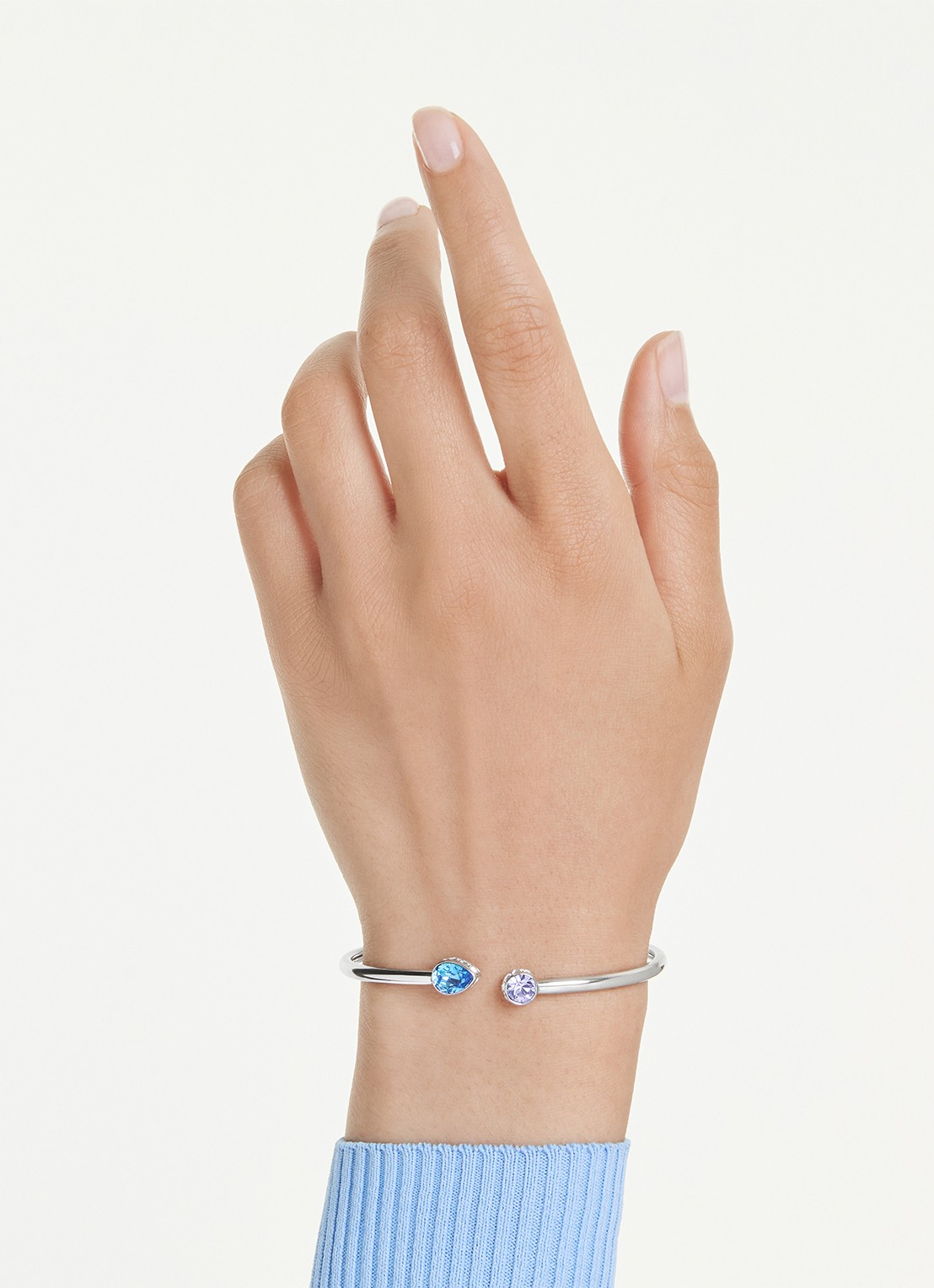 Swarovski Chroma bangle met kristal - detail 5 zilver