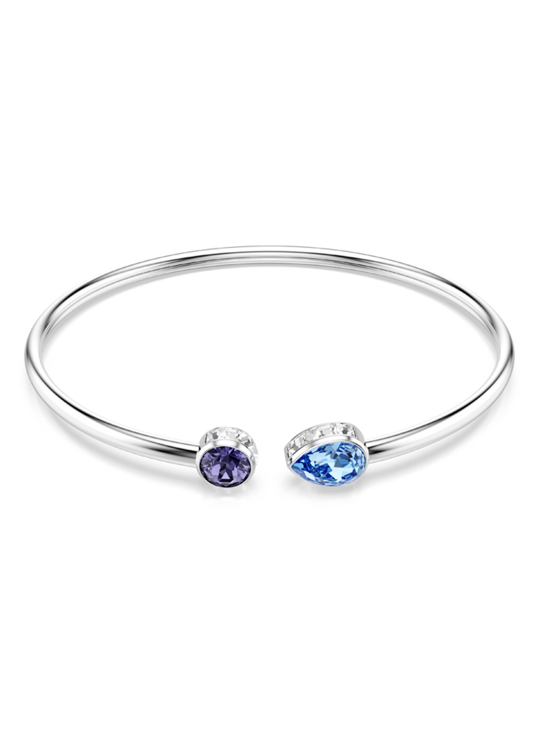 Swarovski Chroma bangle met kristal - voorkant 6 zilver