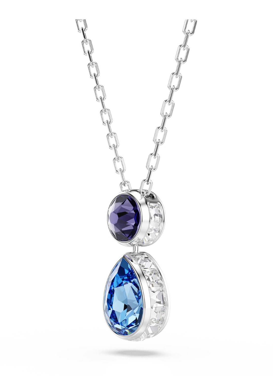 Swarovski Chroma ketting met kristal - detail 2 zilver