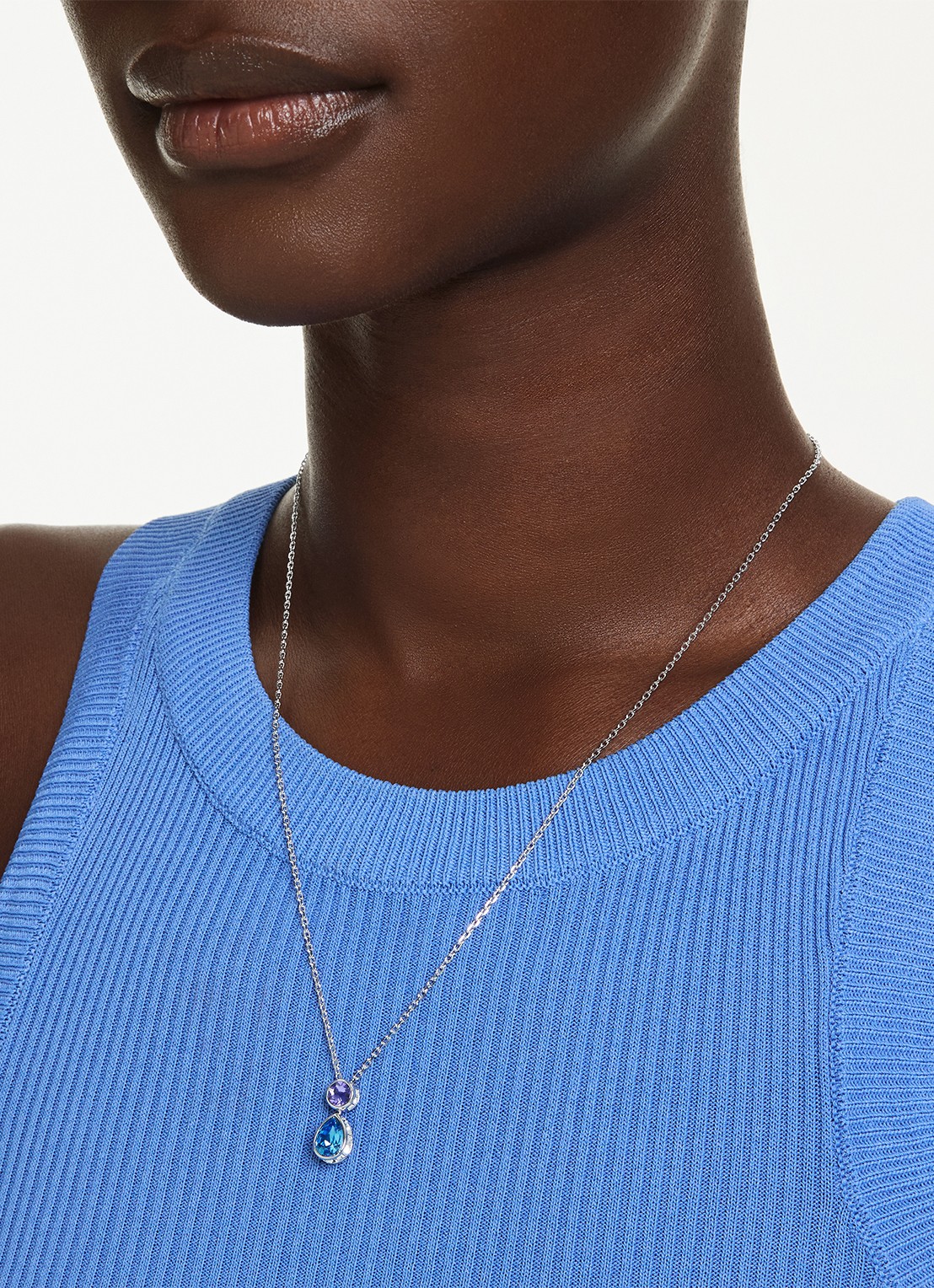 Swarovski Chroma ketting met kristal - detail 5 zilver