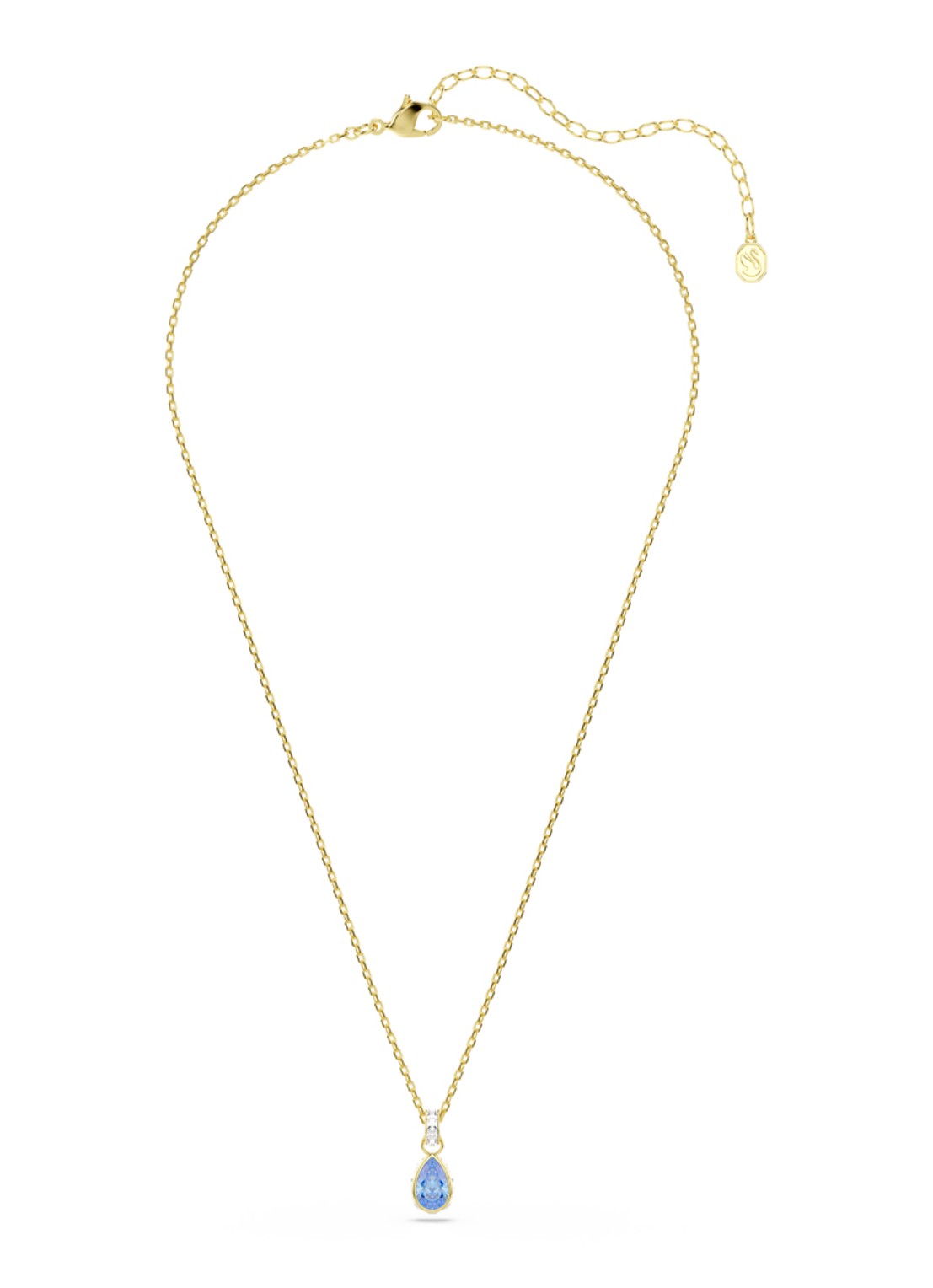 Swarovski Chroma ketting met kristal - detail goud