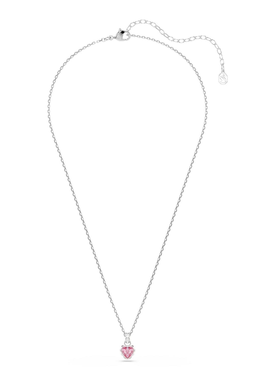 Swarovski Chroma ketting met kristal - detail zilver