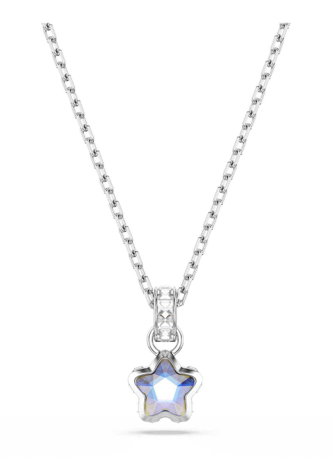 Swarovski Chroma ketting met kristal - voorkant zilver