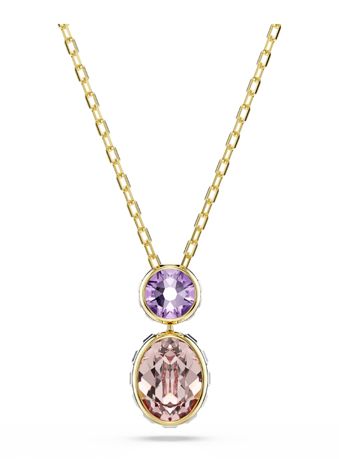Swarovski Chroma ketting verguld  - voorkant 6 goud