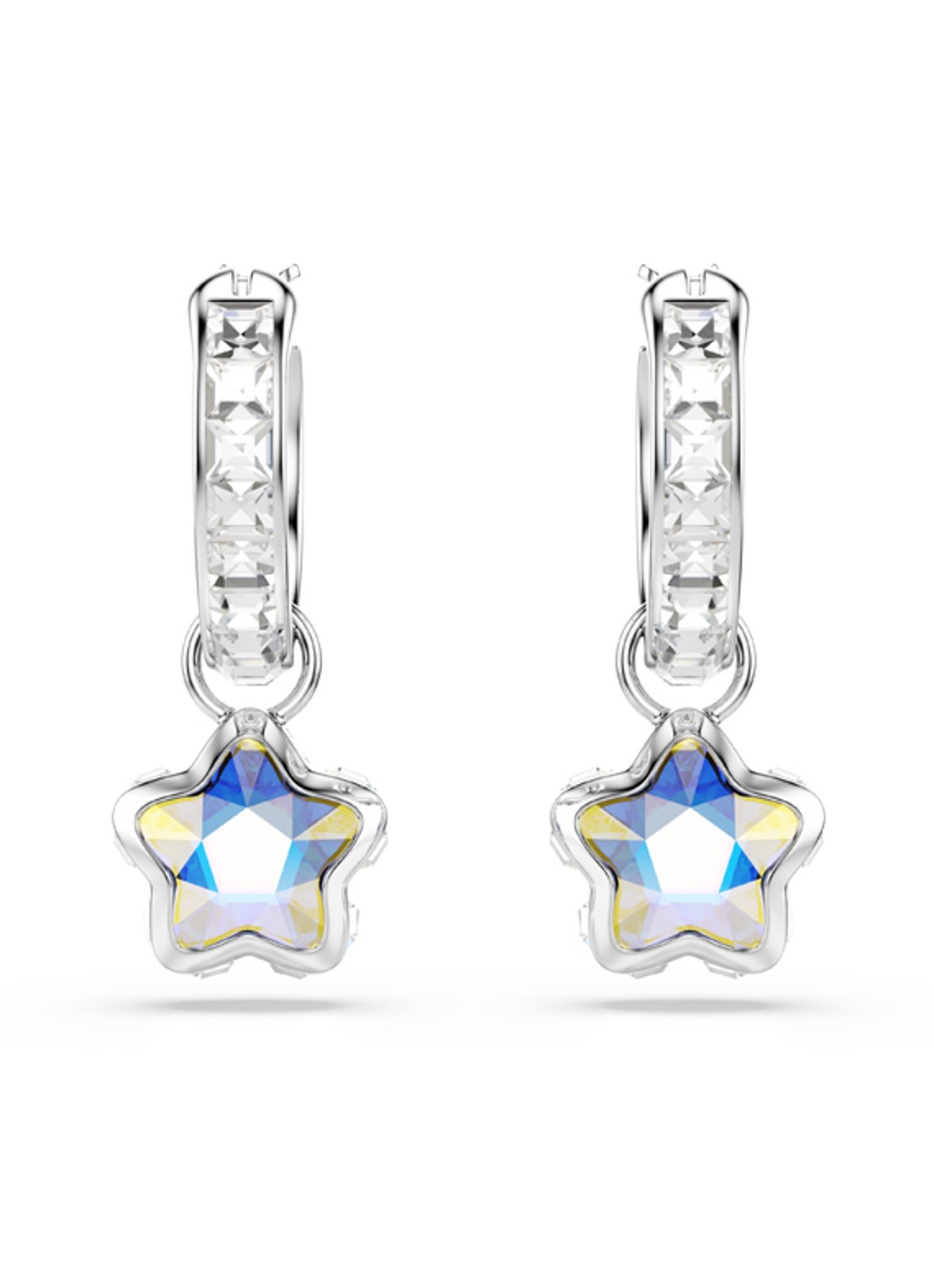 Swarovski Chroma oorhangers met kristal - detail zilver