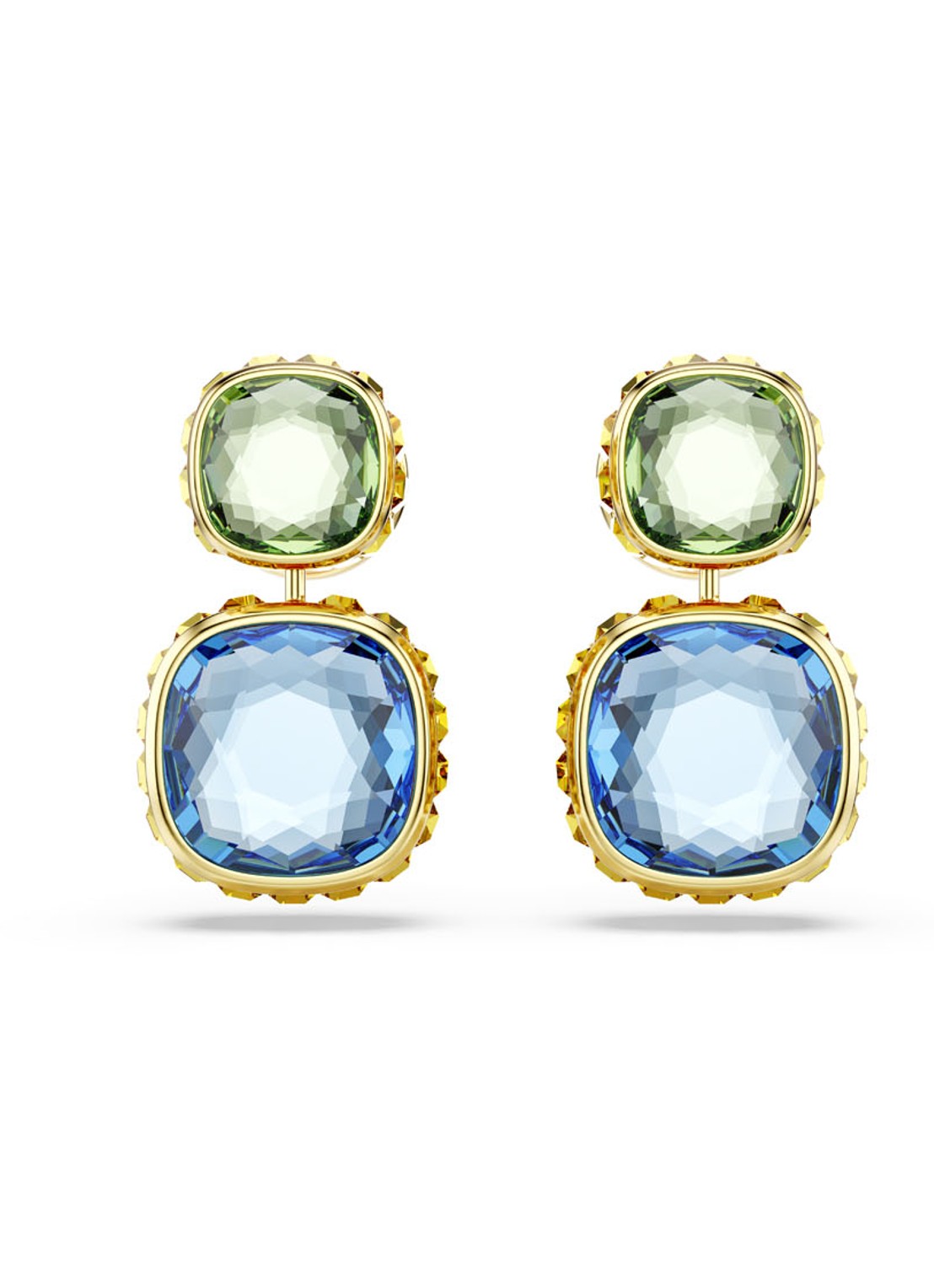 Swarovski Chroma oorstekers met kristal  - voorkant 5 goud