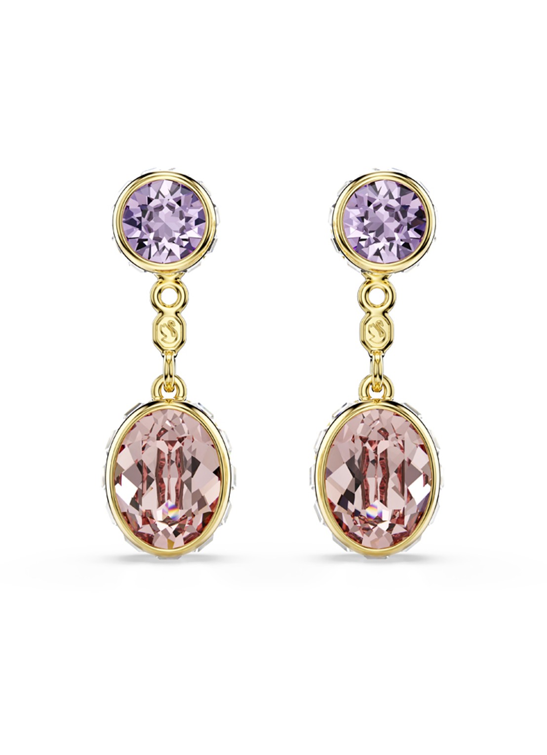 Swarovski Chroma oorstekers met kristal - detail 2 goud
