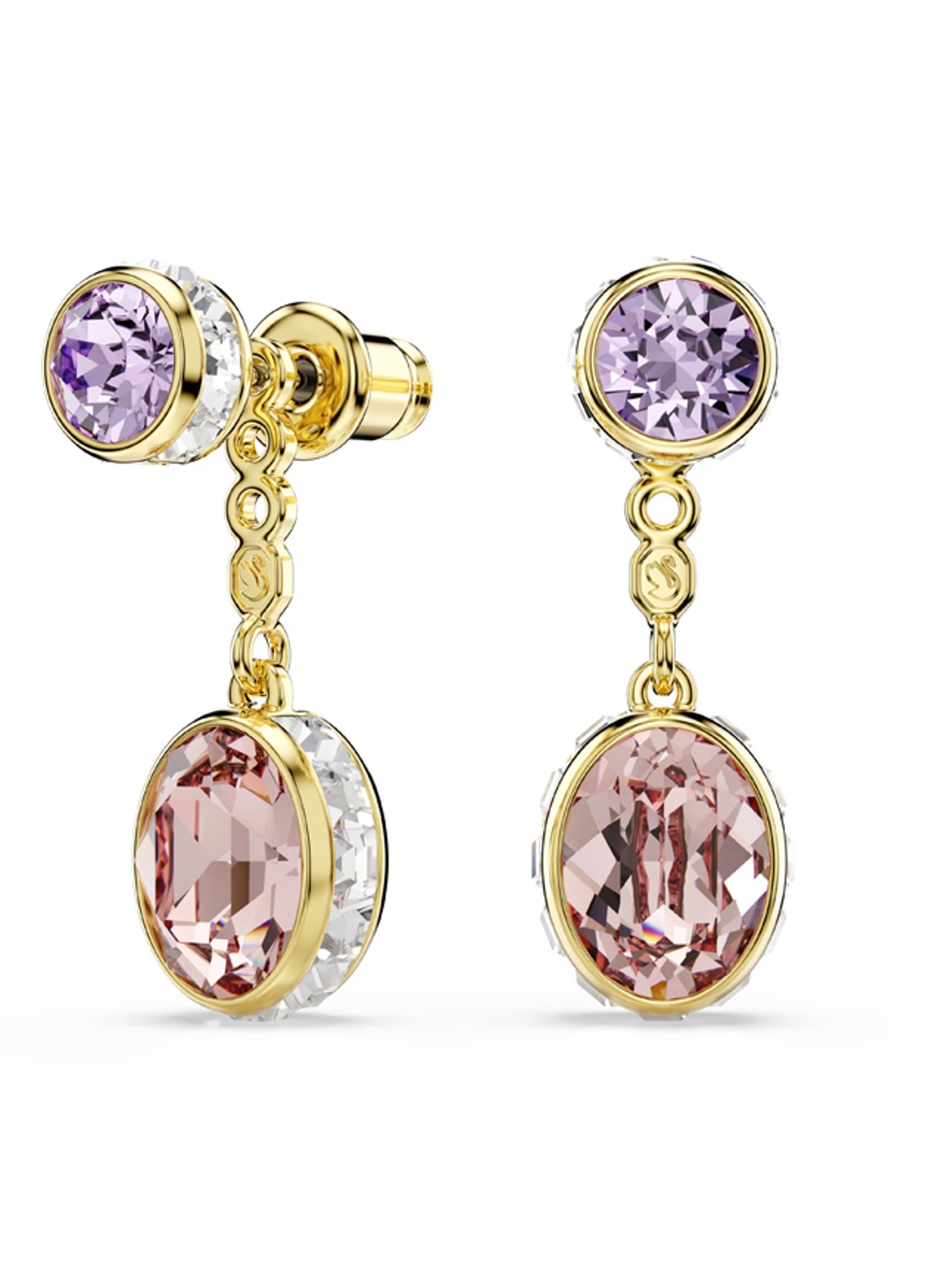 Swarovski Chroma oorstekers met kristal - voorkant goud