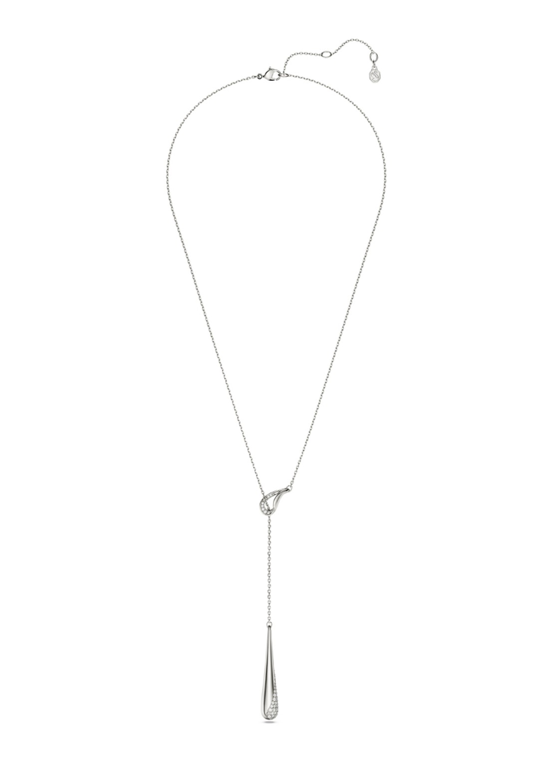 Swarovski Classica ketting met hanger  - detail zilver