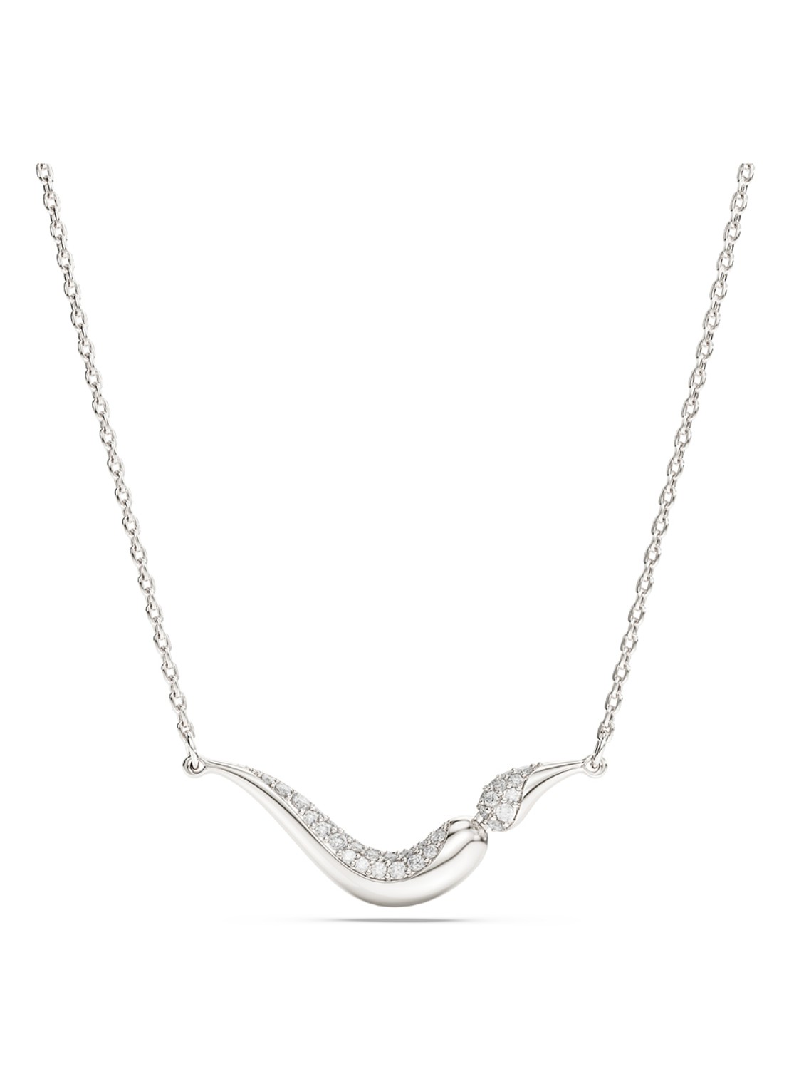 Swarovski Classica ketting met kristal - voorkant zilver