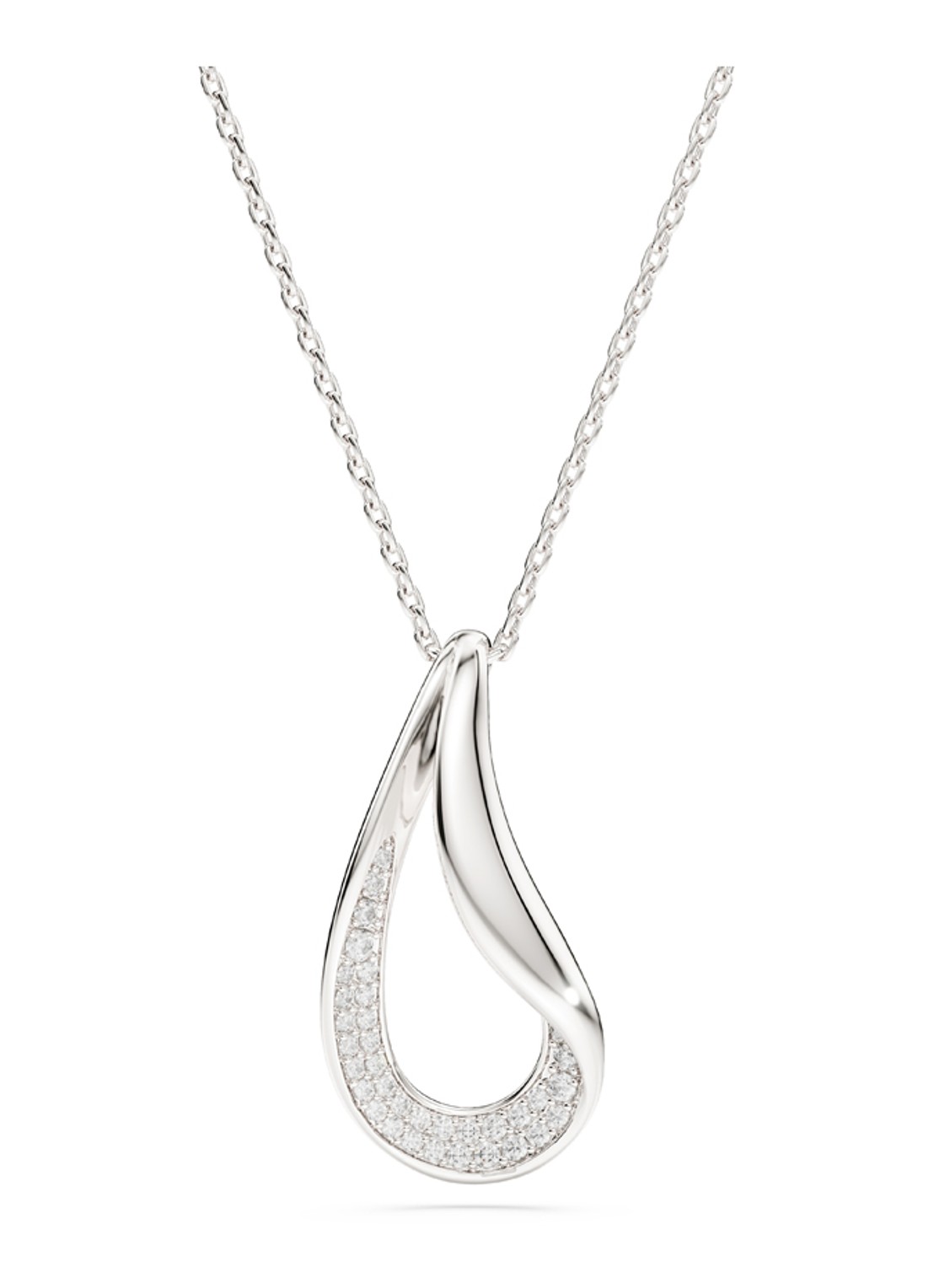 Swarovski Classica ketting met kristal - voorkant 5 zilver