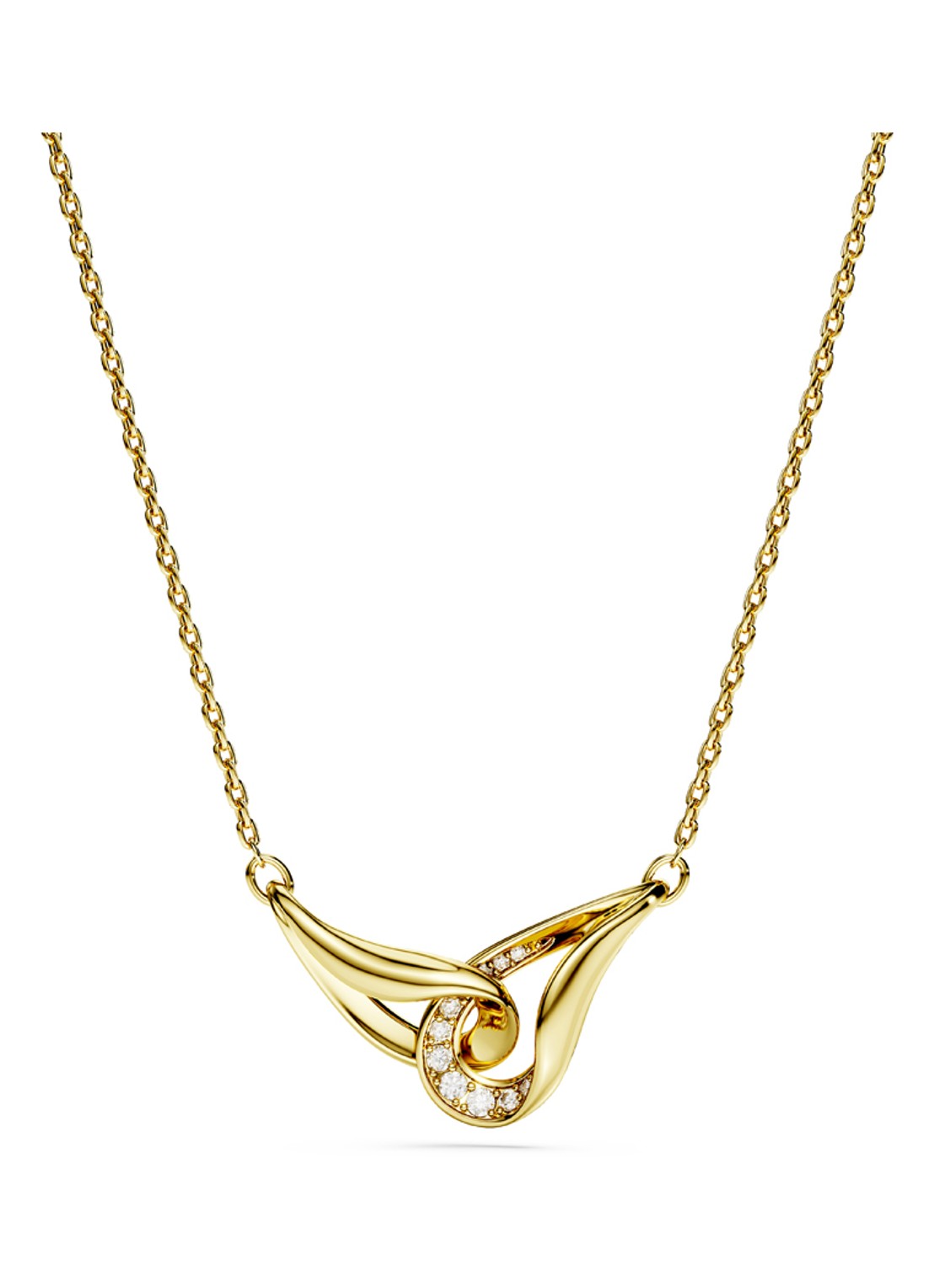 Swarovski Classica ketting verguld  - voorkant goud
