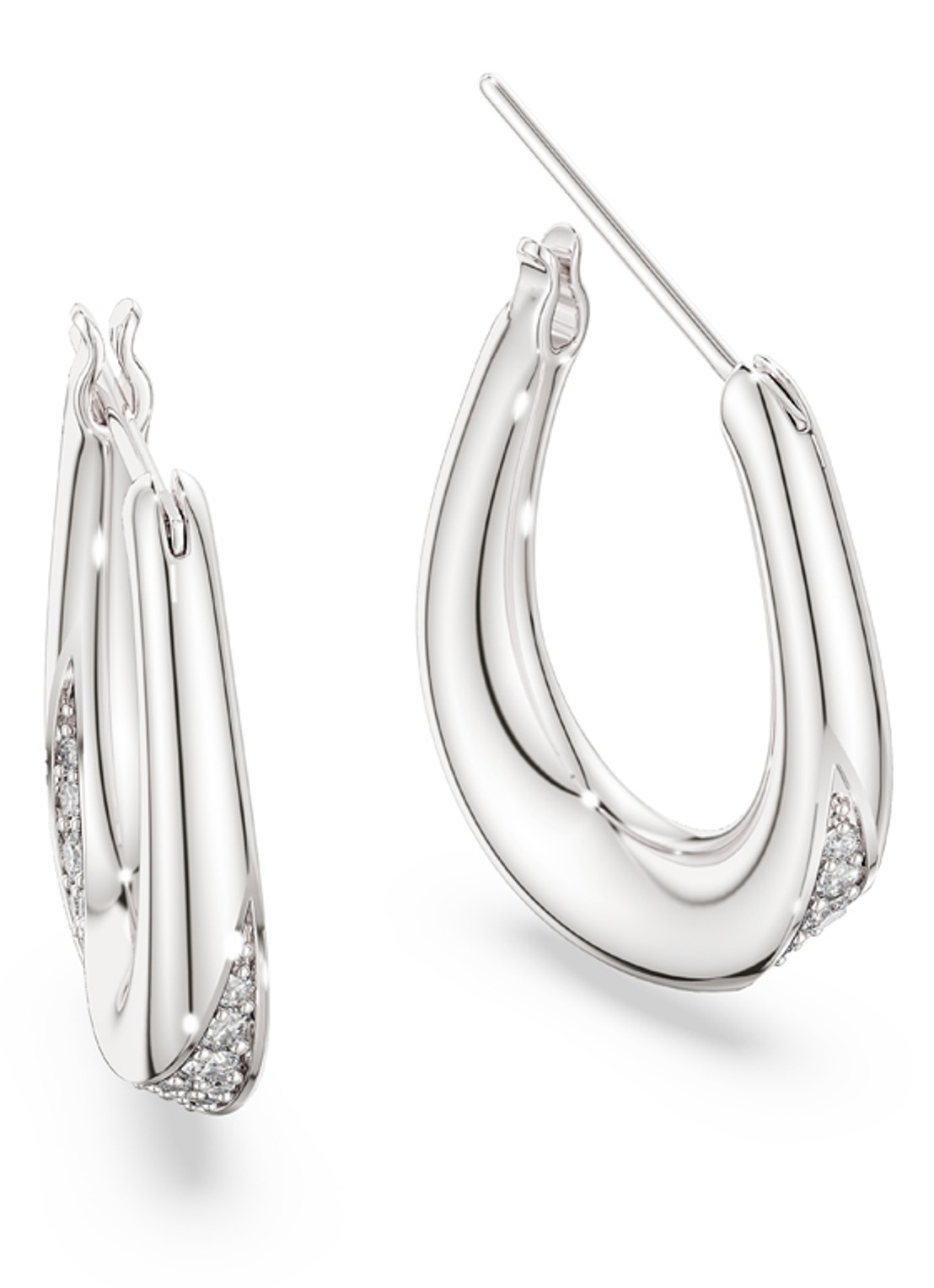 Swarovski Classica oorhangers met kristal - detail 2 zilver
