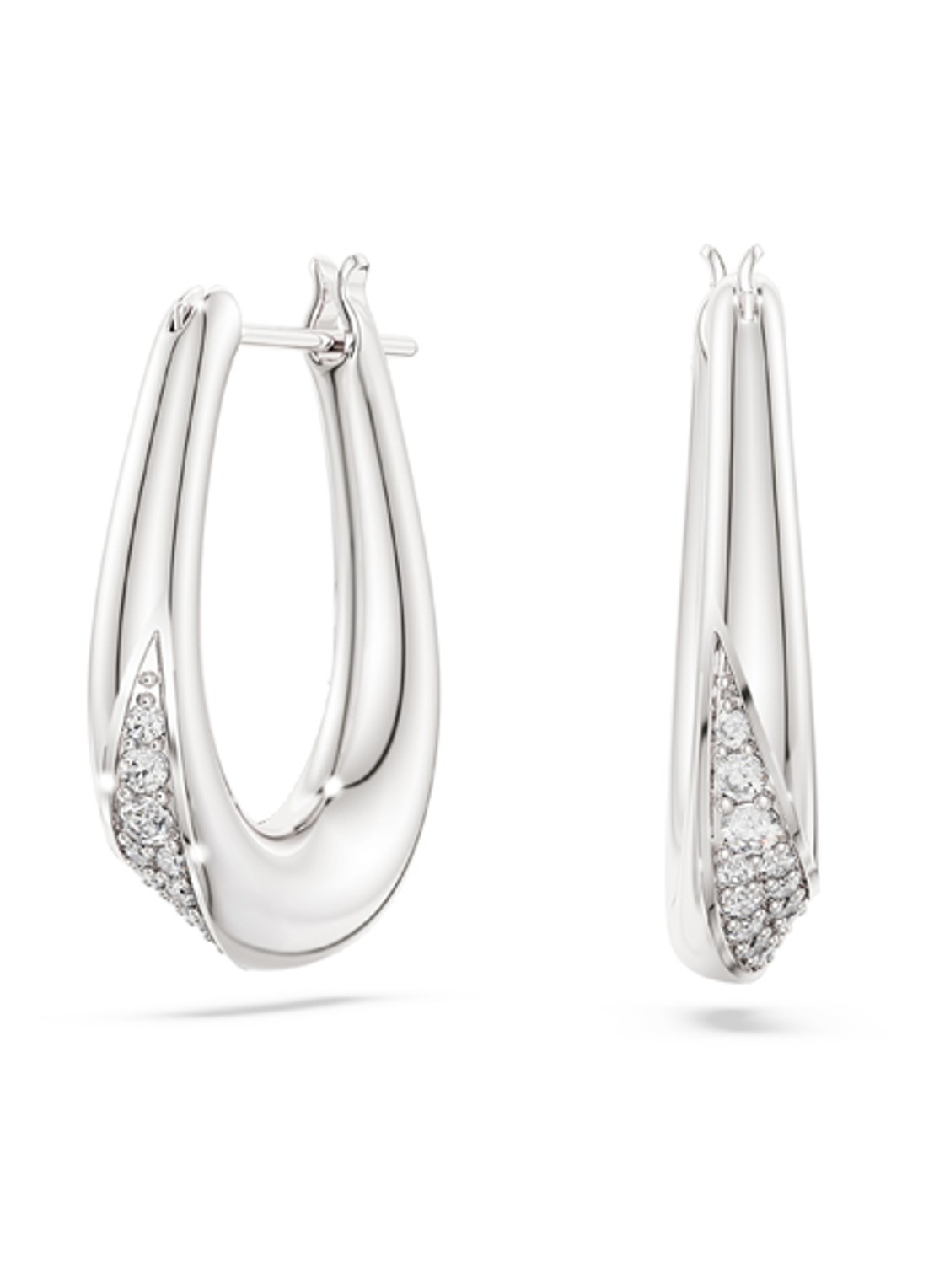 Swarovski Classica oorhangers met kristal - voorkant 4 zilver