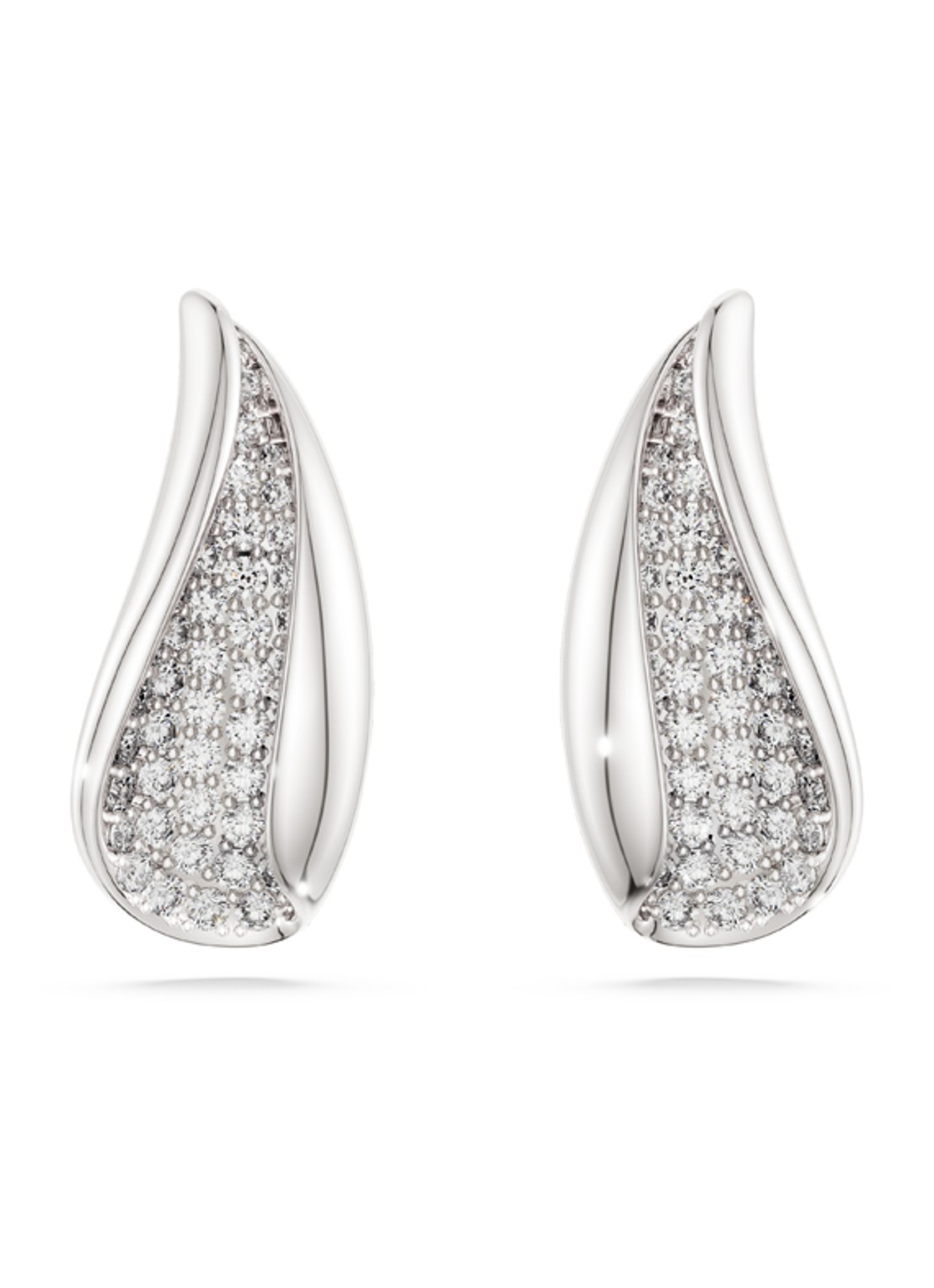 Swarovski Classica oorstekers van zilver - voorkant 4 zilver