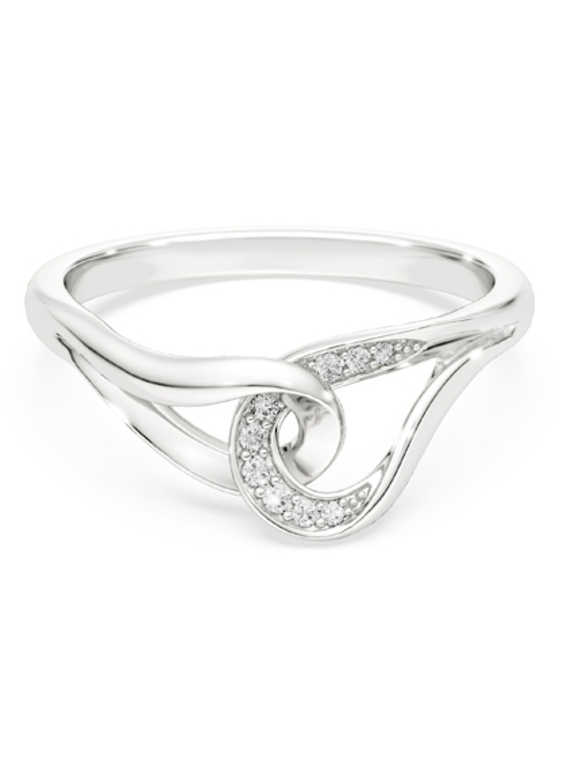 Swarovski Classica ring met kristal 52 - voorkant zilver