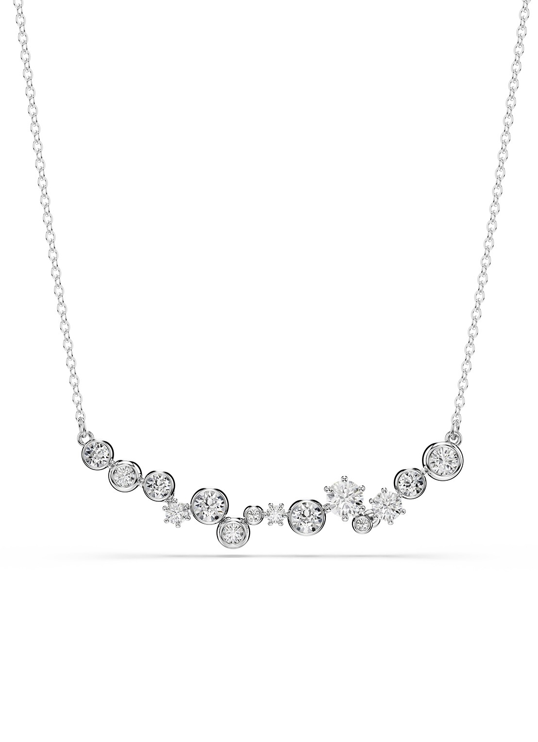 Swarovski Constella ketting met zirkonia - voorkant 5 zilver