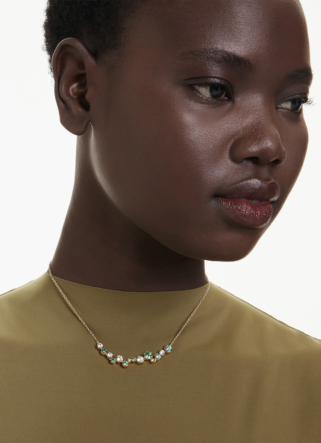 Swarovski Constella ketting met zirkonia - voorkant 6 goud