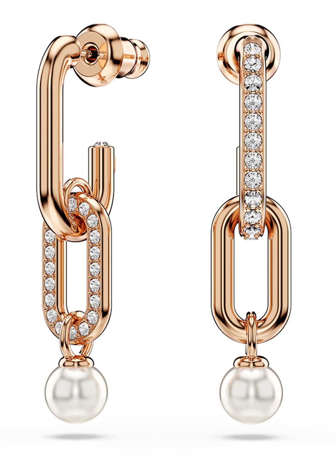 Swarovski Constella oorhanger met kristal - voorkant roségoud