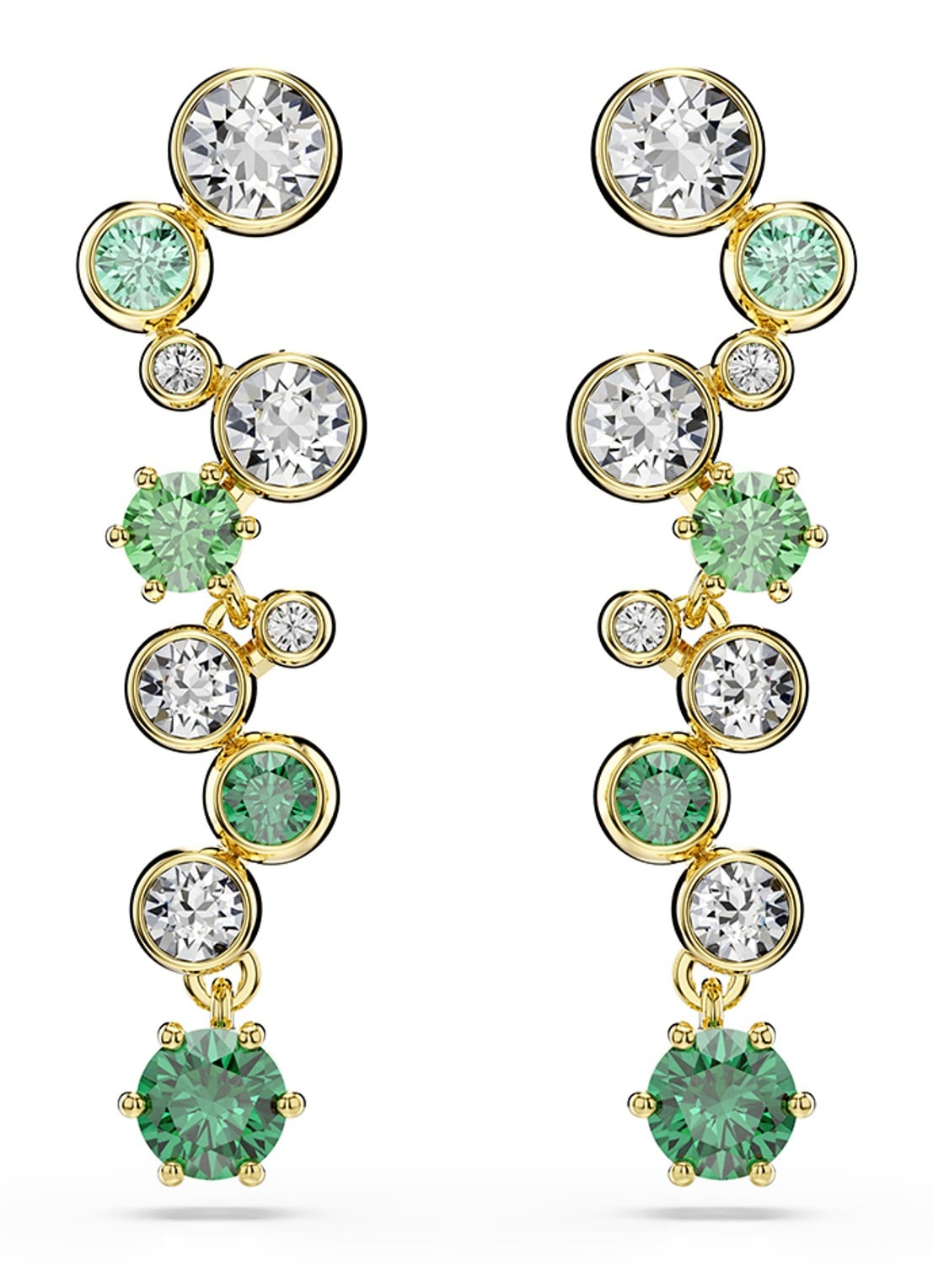 Swarovski Constella oorhangers met zirkonia - voorkant 4 goud