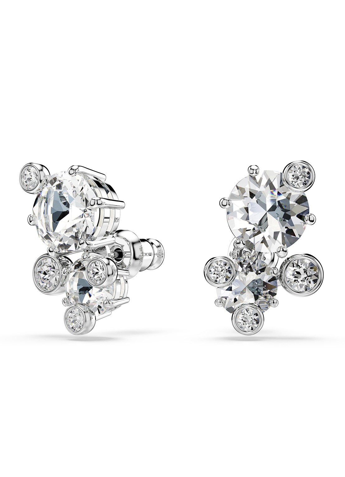 Swarovski Constella oorknopjes met kristal - detail 2 zilver