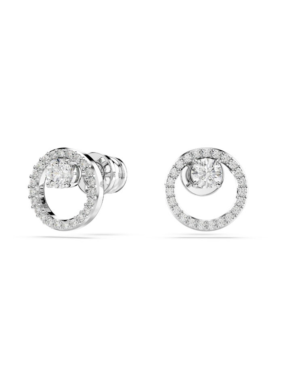 Swarovski Constella oorknopjes met zirkonia - detail 2 zilver