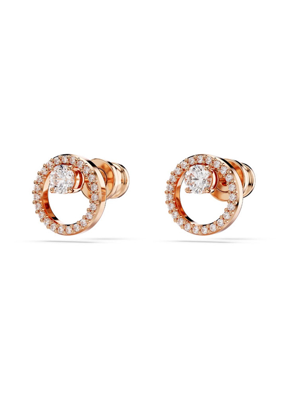 Swarovski Constella oorknopjes met zirkonia - detail 3 roségoud