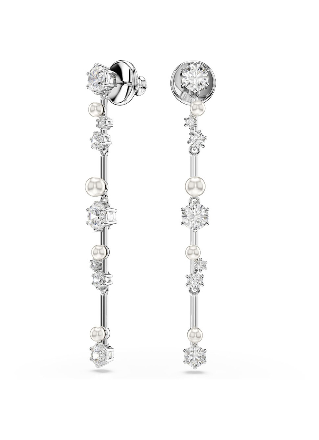 Swarovski Constella oorstekers met kristal - detail zilver