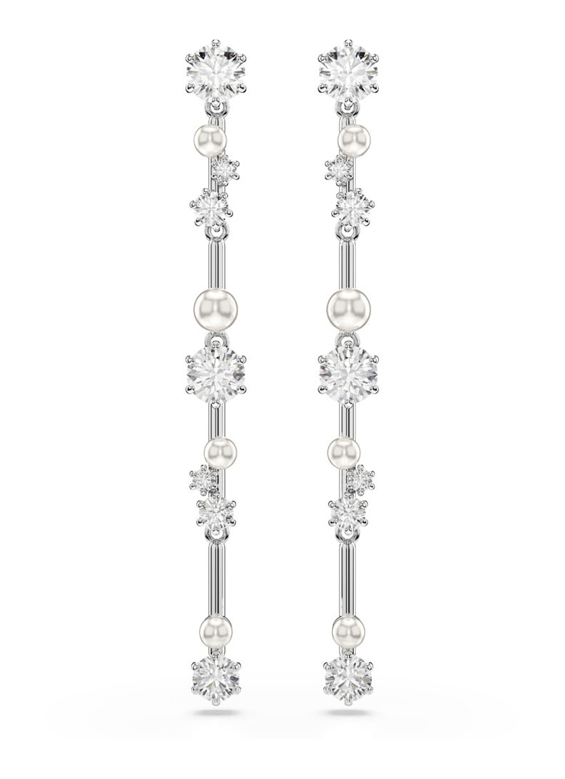 Swarovski Constella oorstekers met kristal - voorkant 4 zilver