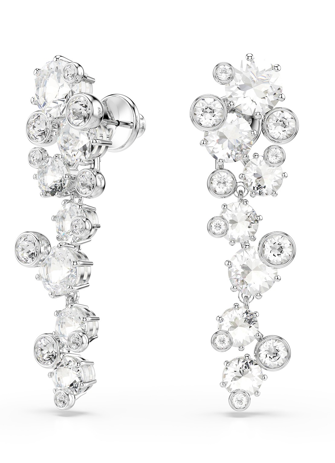 Swarovski Constella oorstekers met kristal - detail zilver