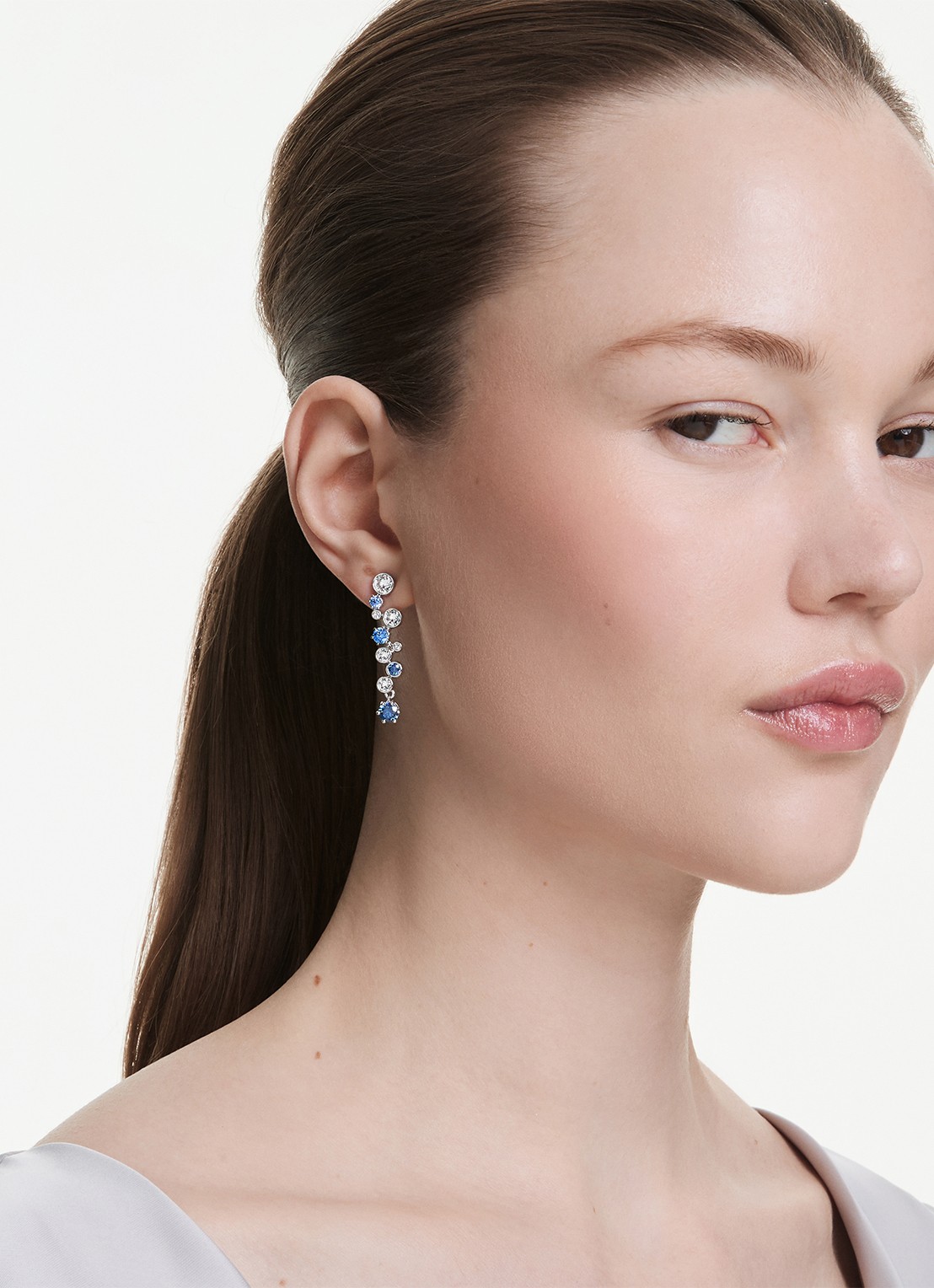 Swarovski Constella oorstekers met zirkonia - voorkant 5 zilver