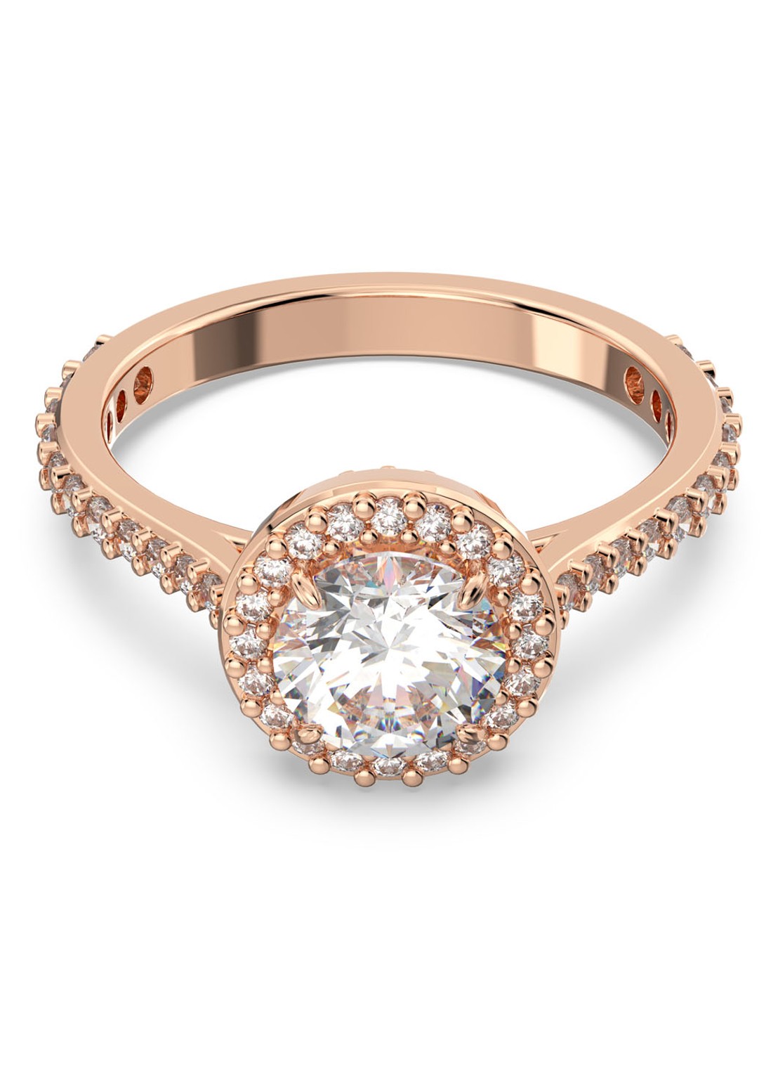 Swarovski Constella ring met kristal 55 - voorkant 2 roségoud