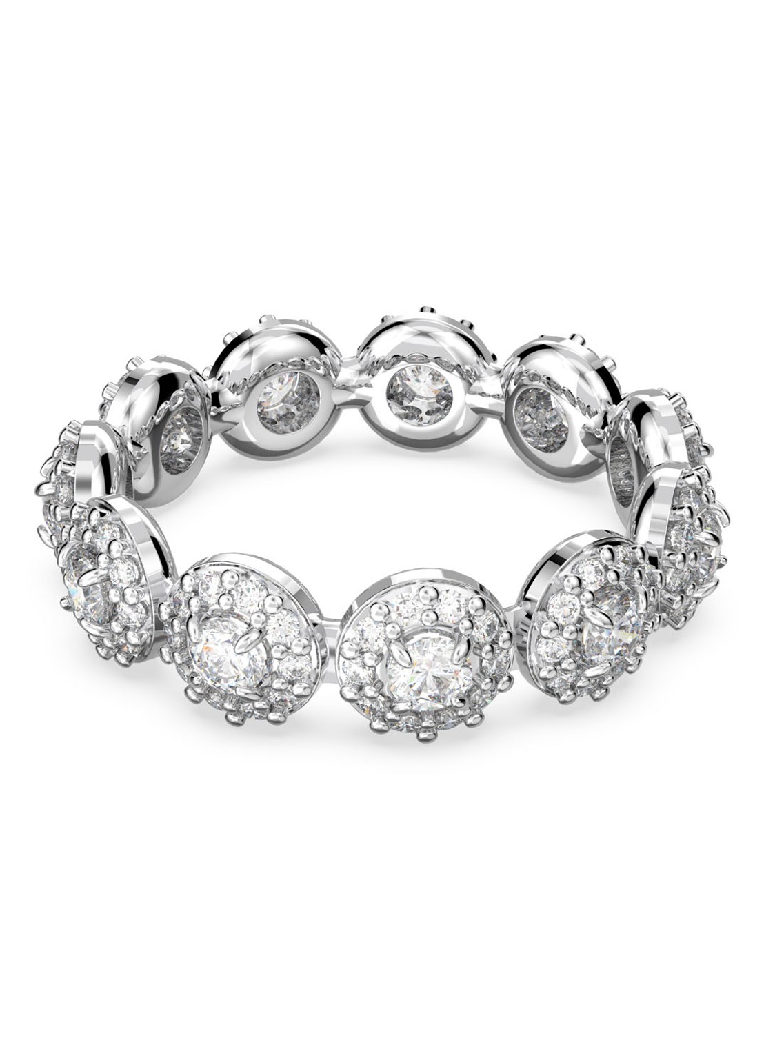 Swarovski Constella ring met kristal - voorkant zilver