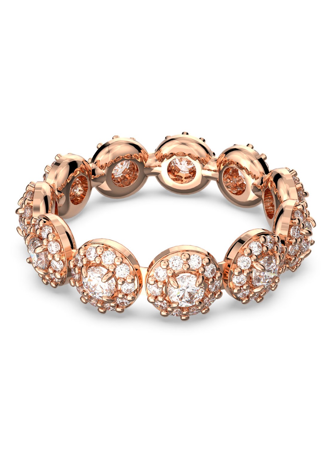 Swarovski Constella ring met kristal - voorkant 3 roségoud