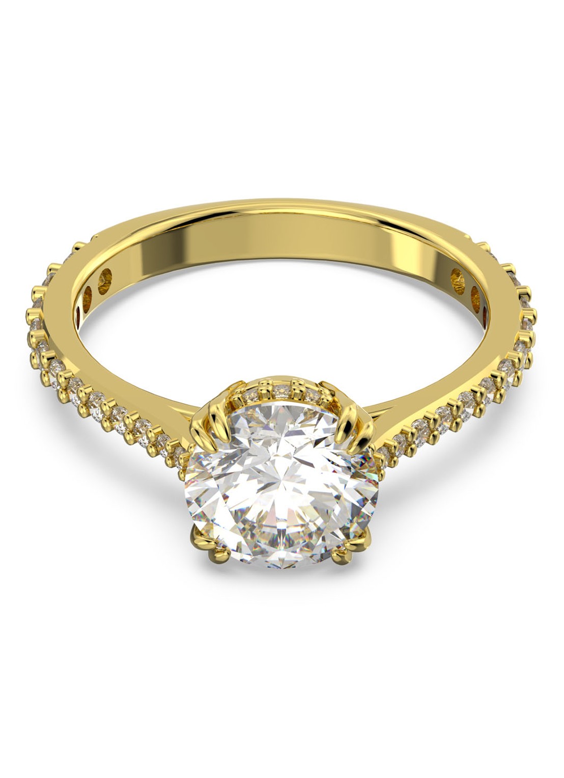 Swarovski Constella ring met kristal - voorkant 2 goud