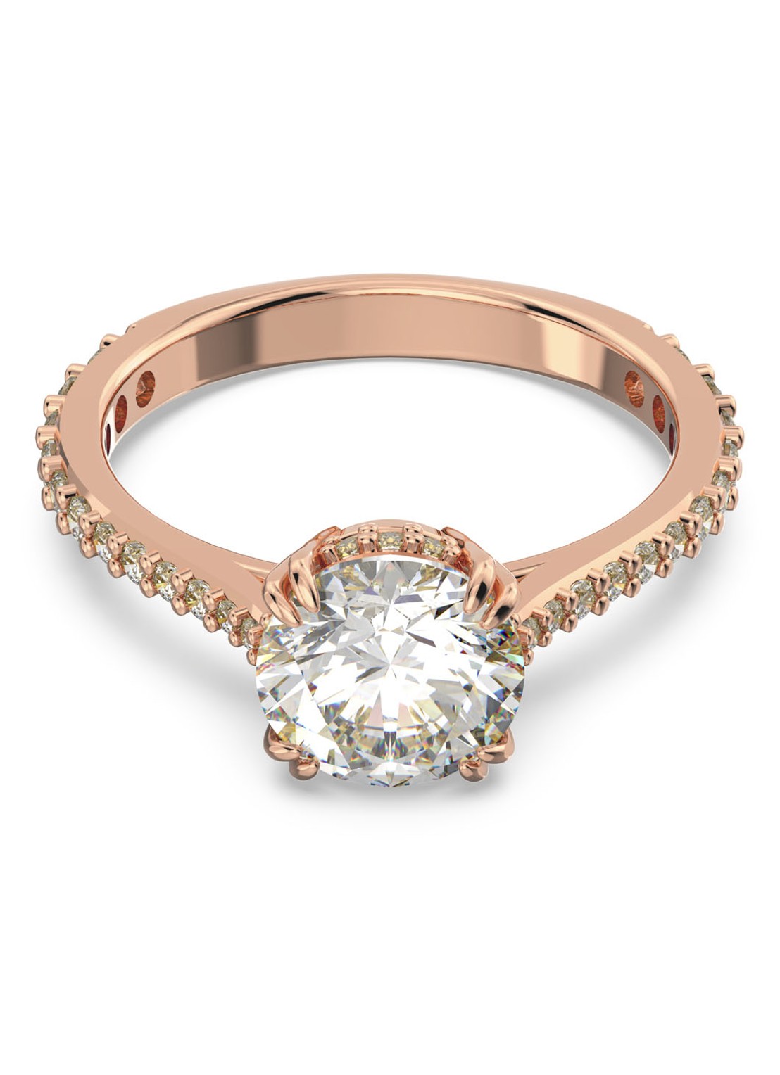Swarovski Constella Simple ring met kristal - voorkant roségoud