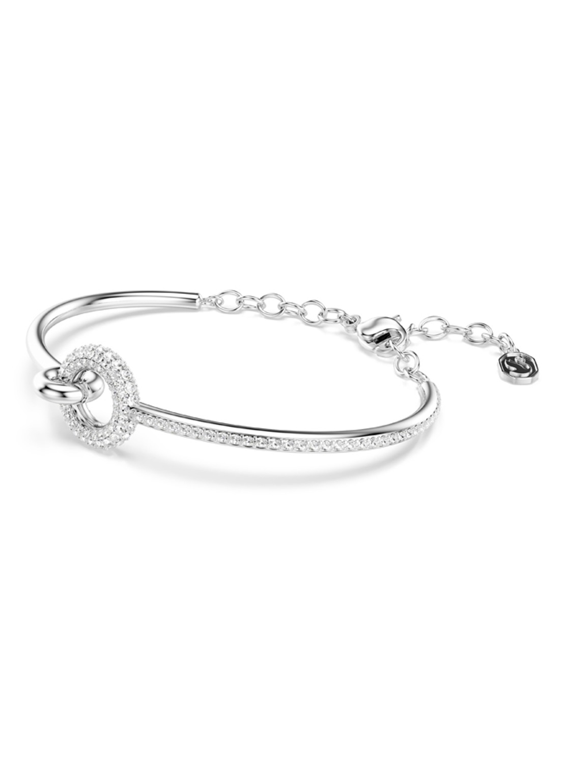 Swarovski Dextera bangle met kristal - detail 2 zilver