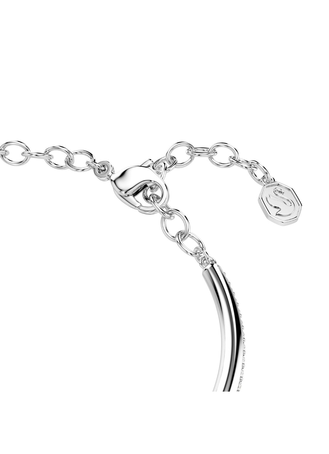 Swarovski Dextera bangle met kristal - detail 3 zilver