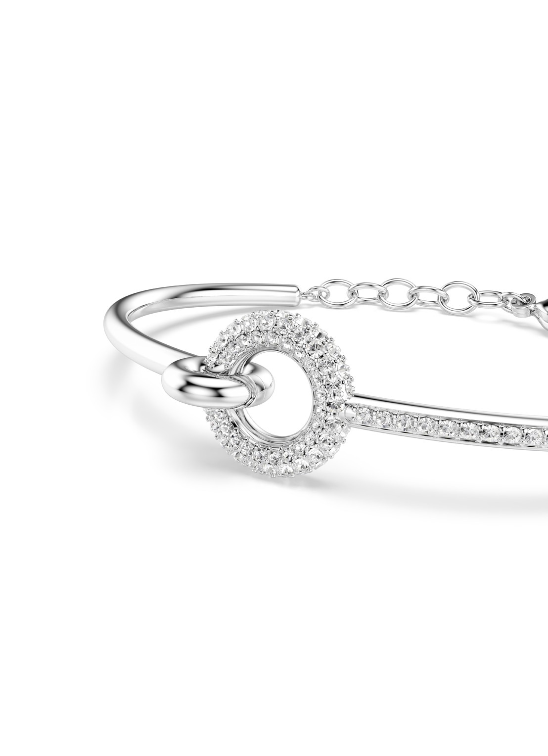 Swarovski Dextera bangle met kristal - detail 4 zilver