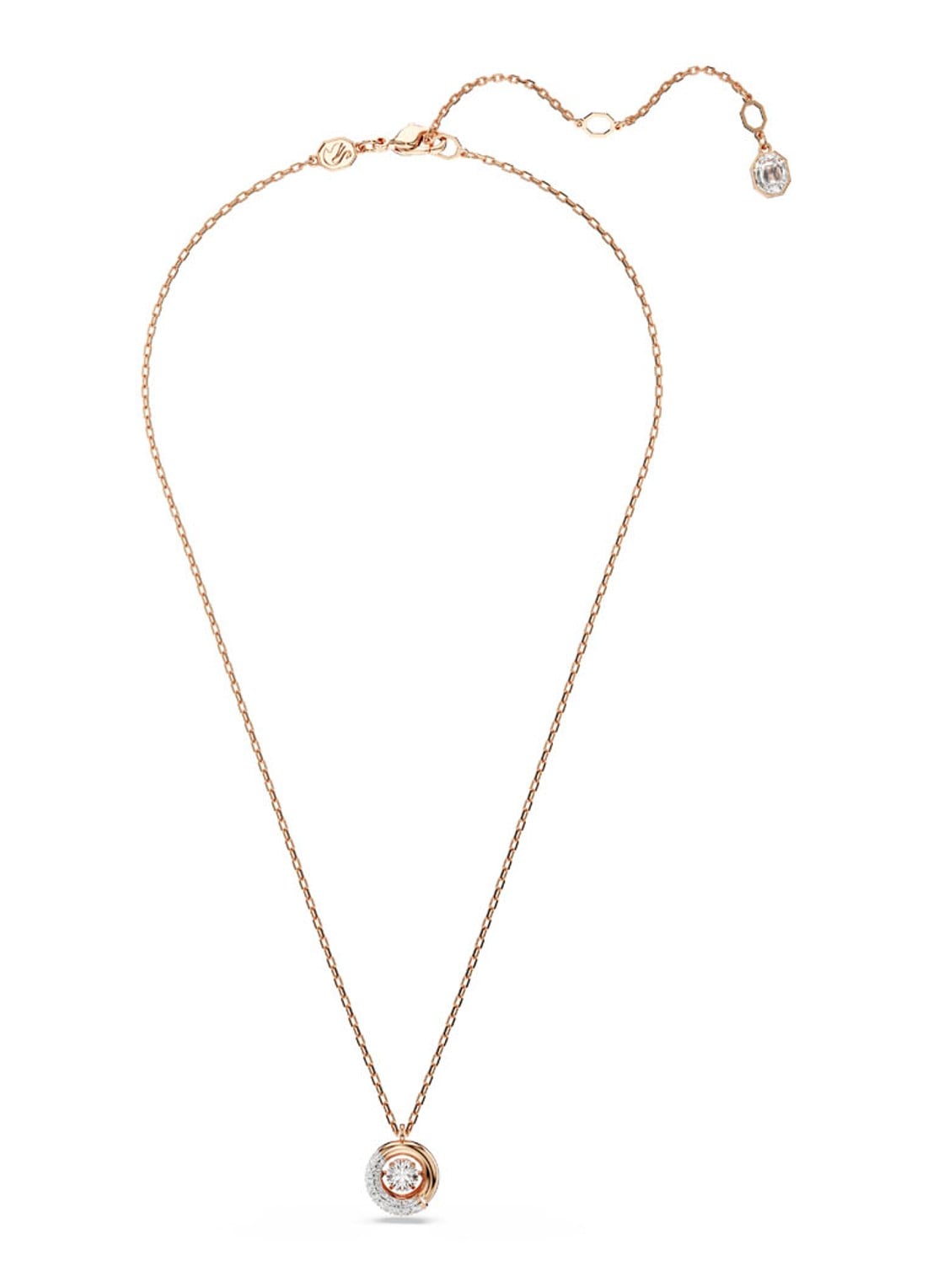 Swarovski Dextera ketting met kristal - detail 2 roségoud
