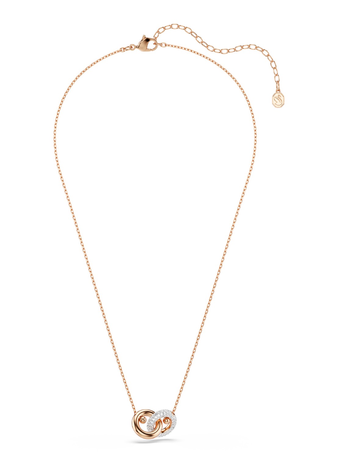 Swarovski Dextera ketting met kristal - detail 2 roségoud