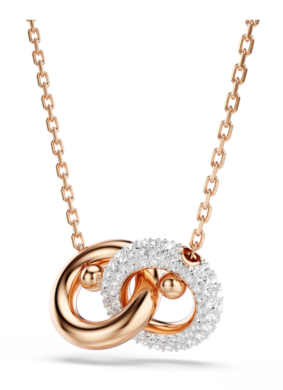 Swarovski Dextera ketting met kristal - detail 3 roségoud