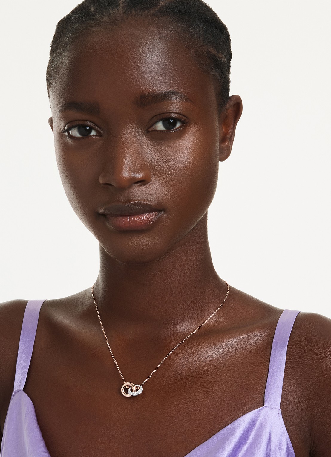 Swarovski Dextera ketting met kristal - detail 6 roségoud