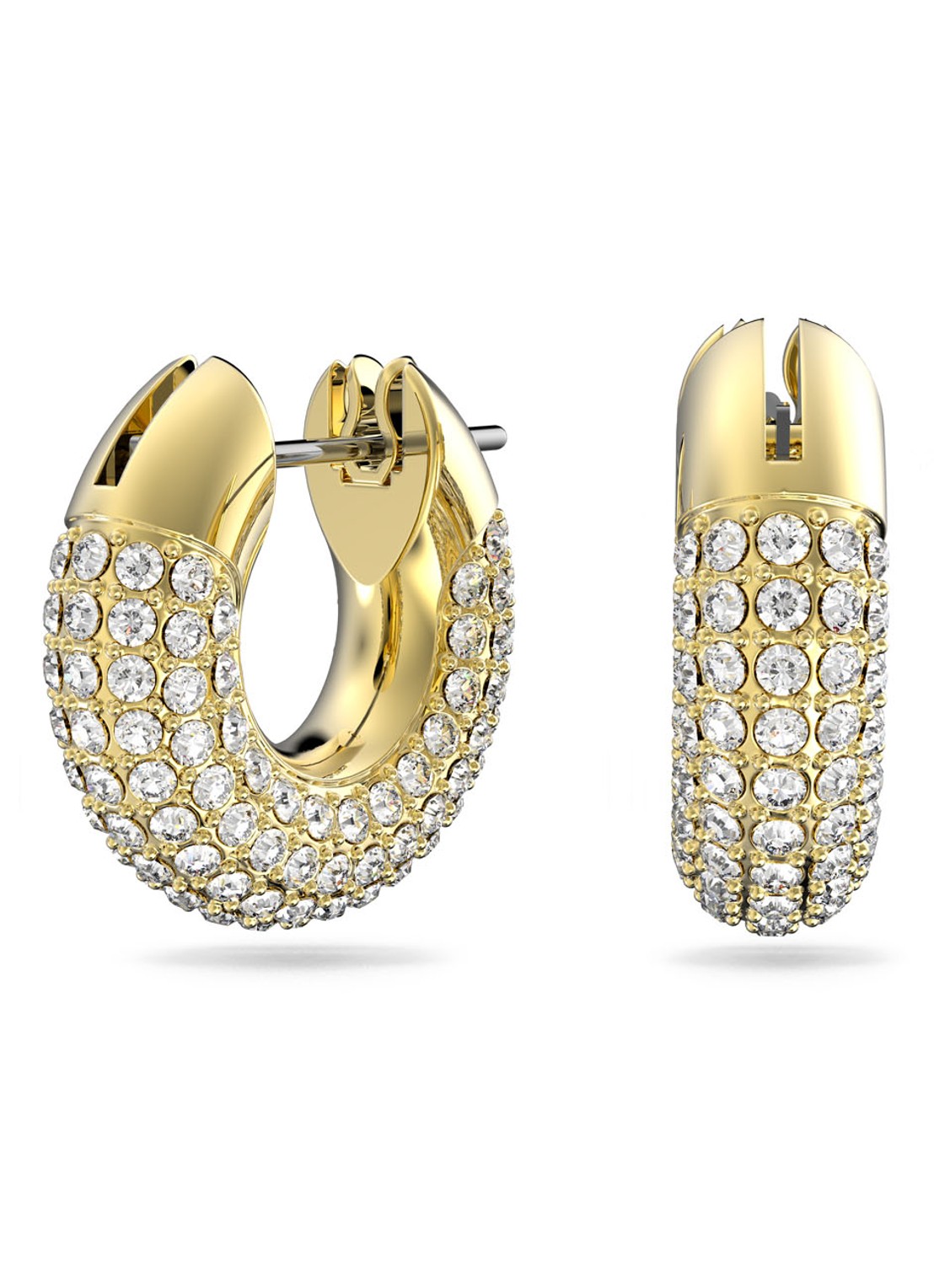 Swarovski Dextera oorringen met kristal - voorkant goud