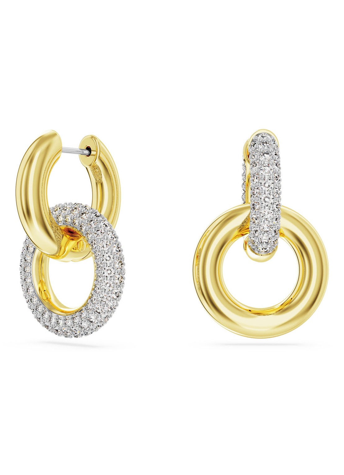 Swarovski Dextera oorringen met kristal - voorkant goud