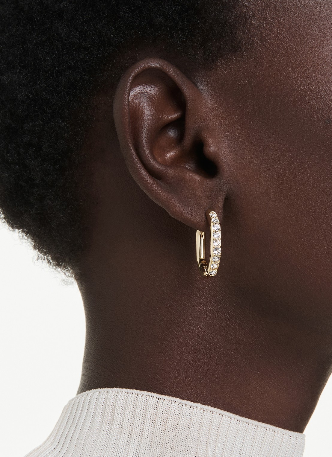 Swarovski Dextera oorringen  met kristal - voorkant 5 goud
